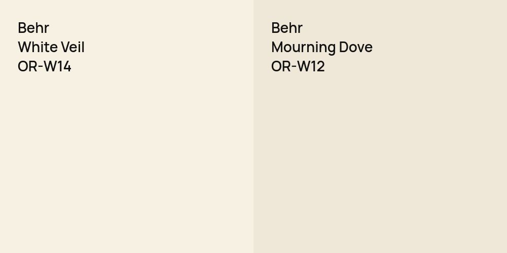 Behr White Veil vs. Behr Mourning Dove