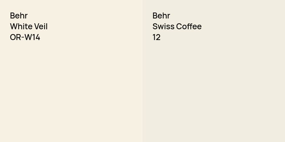 Behr White Veil vs. Behr Swiss Coffee