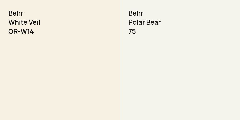 Behr White Veil vs. Behr Polar Bear