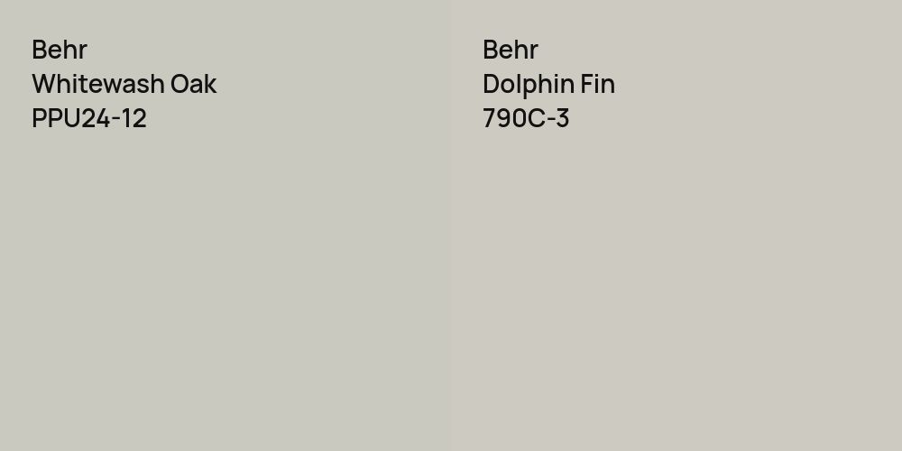 Behr Whitewash Oak vs. Behr Dolphin Fin