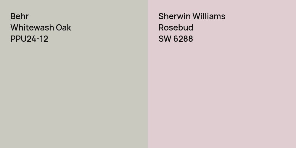 Behr Whitewash Oak vs. Sherwin Williams Rosebud