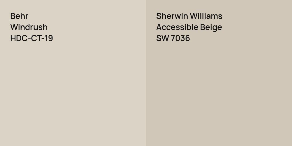 Behr Windrush vs. Sherwin Williams Accessible Beige