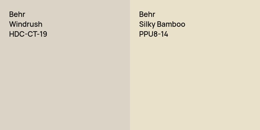 Behr Windrush vs. Behr Silky Bamboo