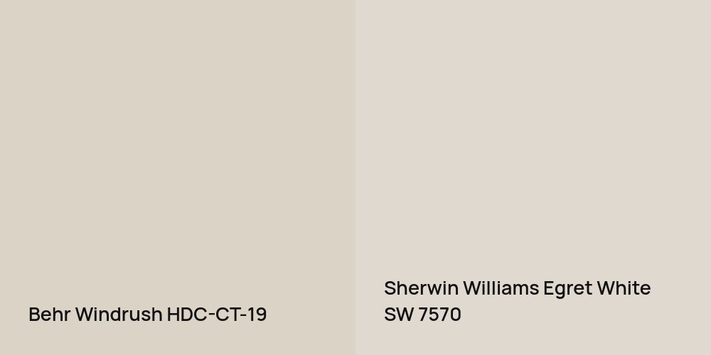 Behr Windrush vs. Sherwin Williams Egret White