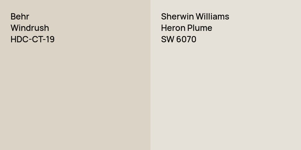 Behr Windrush vs. Sherwin Williams Heron Plume