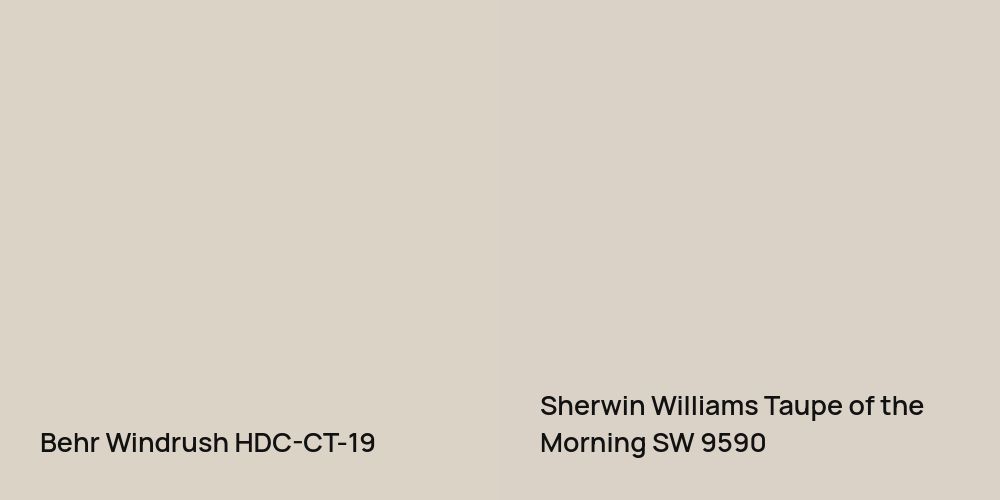 Behr Windrush vs. Sherwin Williams Taupe of the Morning