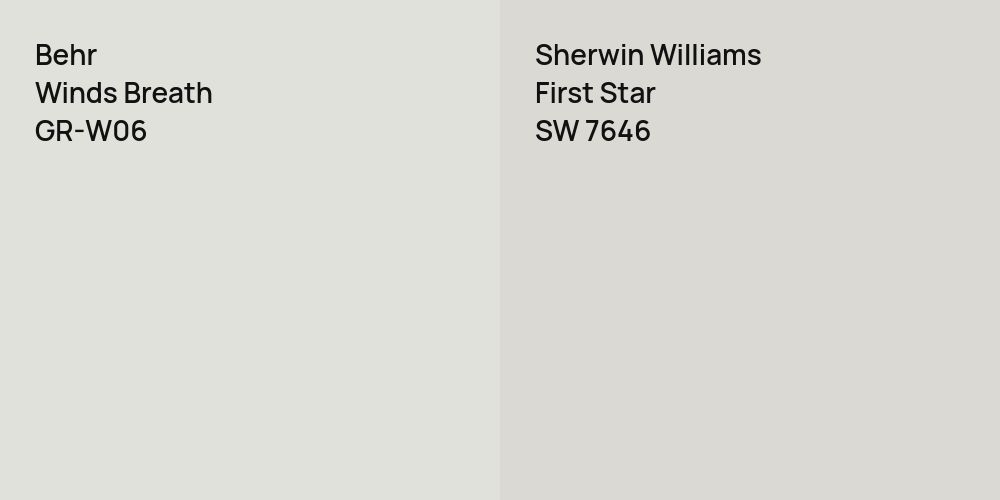 Behr Winds Breath vs. Sherwin Williams First Star