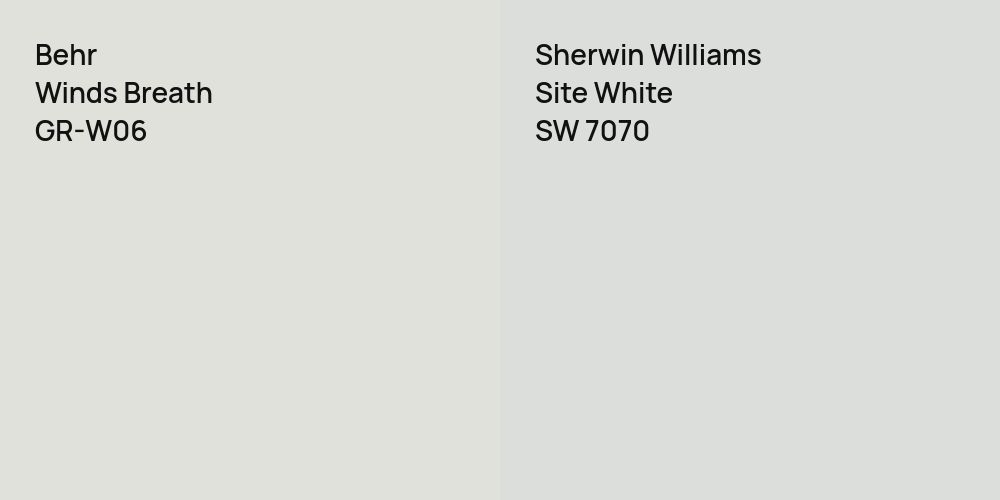 Behr Winds Breath vs. Sherwin Williams Site White