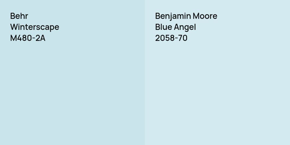 Behr Winterscape vs. Benjamin Moore Blue Angel