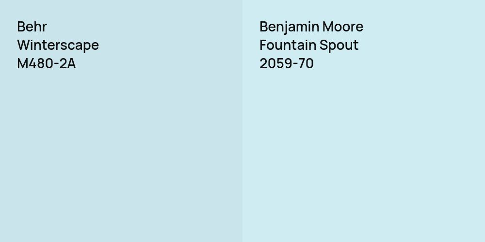 Behr Winterscape vs. Benjamin Moore Fountain Spout