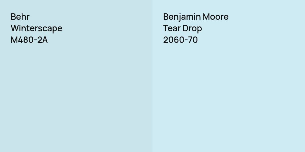 Behr Winterscape vs. Benjamin Moore Tear Drop