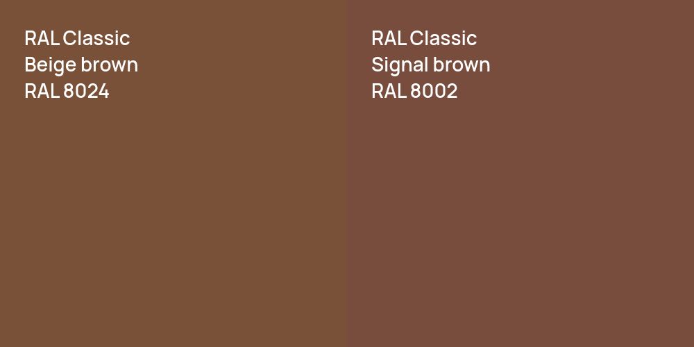 RAL Classic  Beige brown vs. RAL Classic  Signal brown