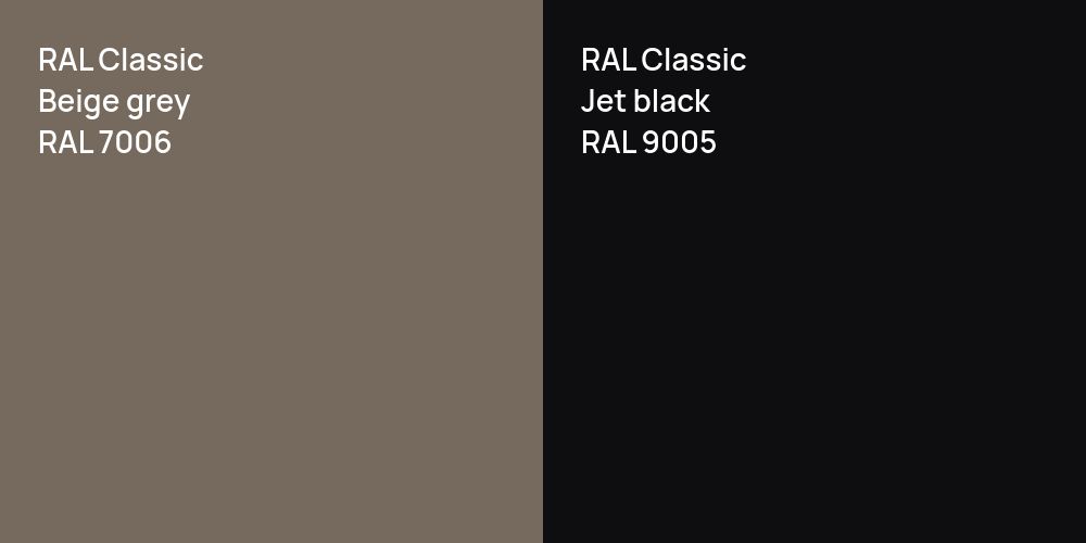 RAL Classic  Beige grey vs. RAL Classic  Jet black