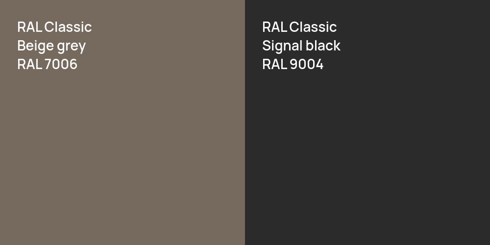 RAL Classic  Beige grey vs. RAL Classic  Signal black