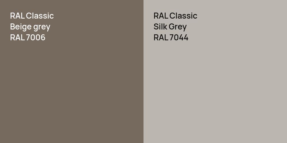 RAL Classic  Beige grey vs. RAL Classic Silk Grey