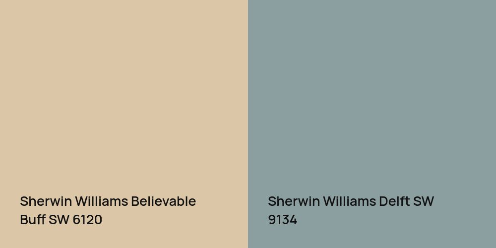 Sherwin Williams Believable Buff vs. Sherwin Williams Delft