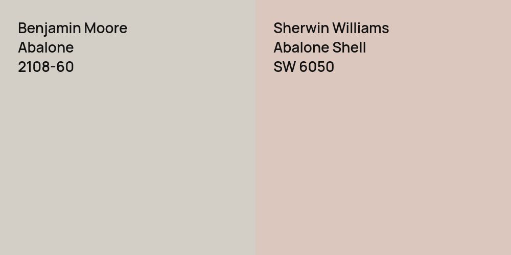 Benjamin Moore Abalone vs. Sherwin Williams Abalone Shell