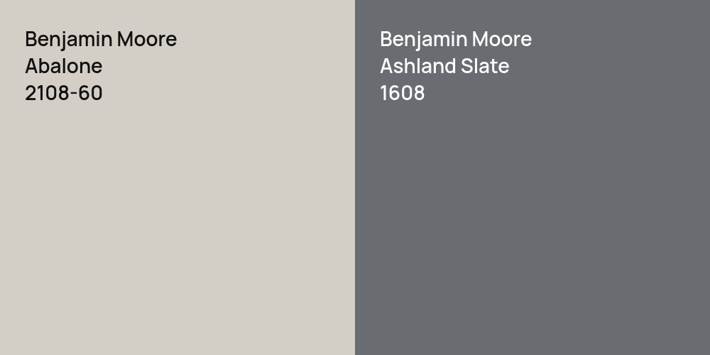 Benjamin Moore Abalone vs. Benjamin Moore Ashland Slate