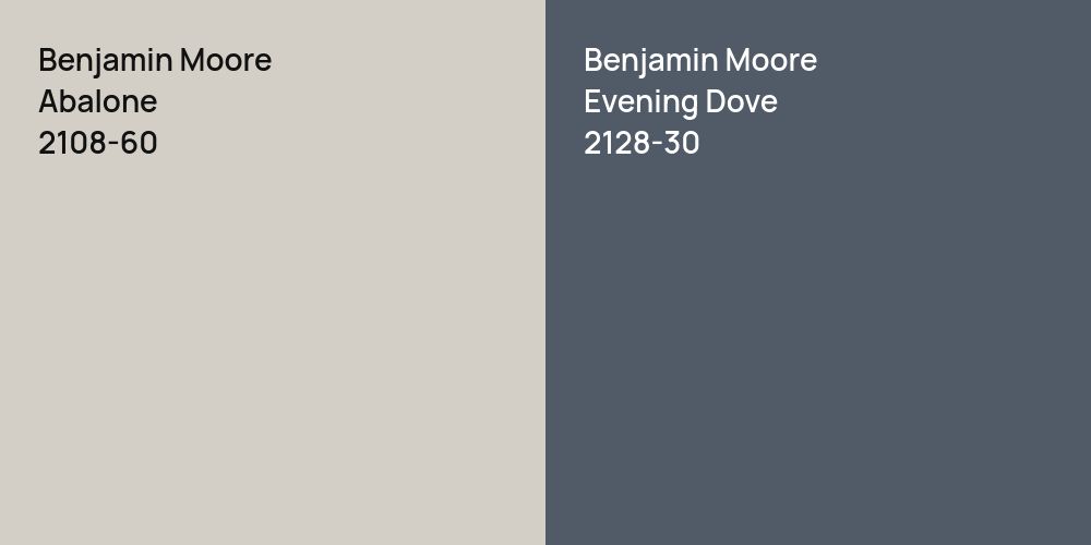 Benjamin Moore Abalone vs. Benjamin Moore Evening Dove