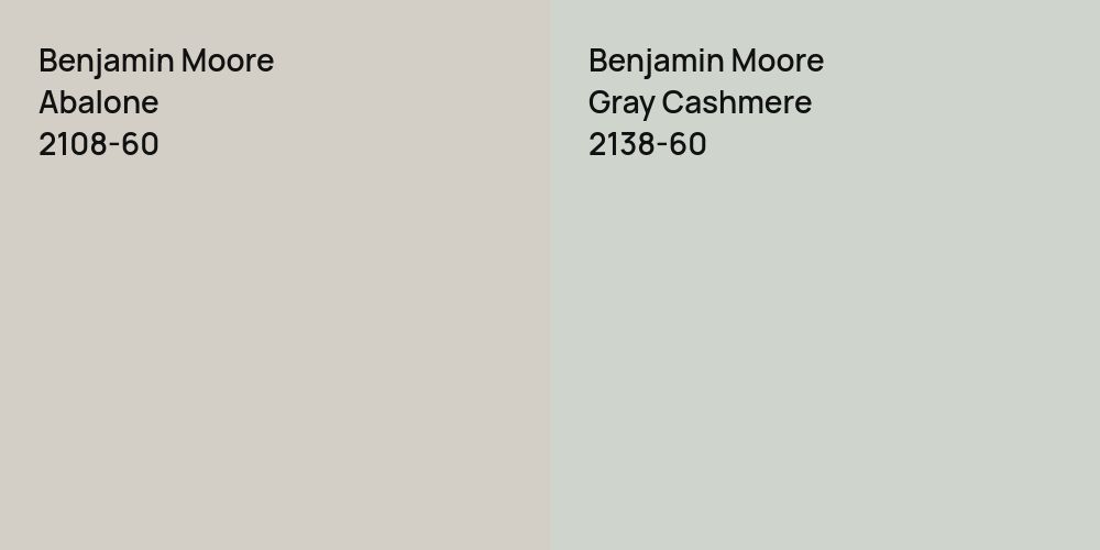 Benjamin Moore Abalone vs. Benjamin Moore Gray Cashmere