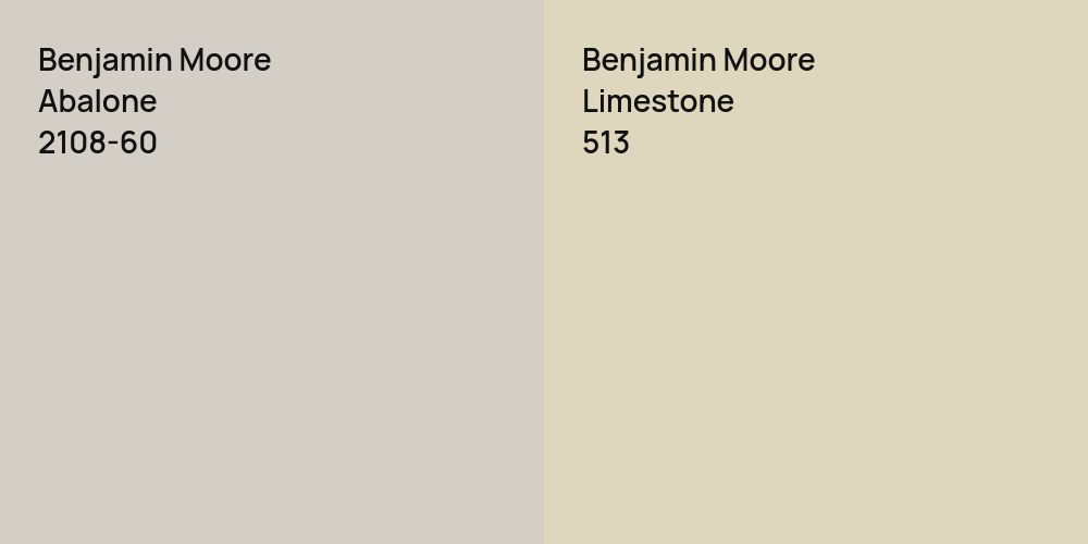 Benjamin Moore Abalone vs. Benjamin Moore Limestone