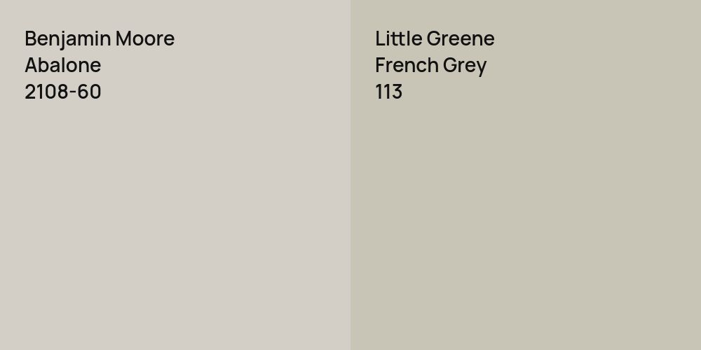 Benjamin Moore Abalone vs. Little Greene French Grey