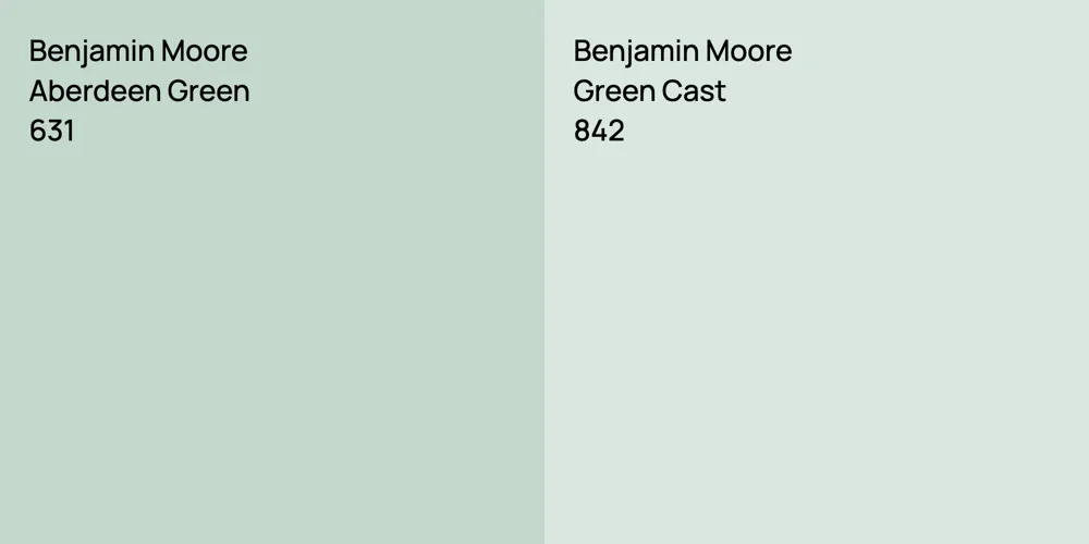 Benjamin Moore Aberdeen Green vs. Benjamin Moore Green Cast