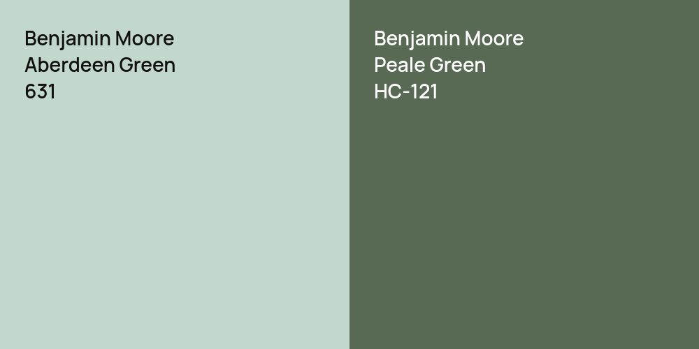 Benjamin Moore Aberdeen Green vs. Benjamin Moore Peale Green