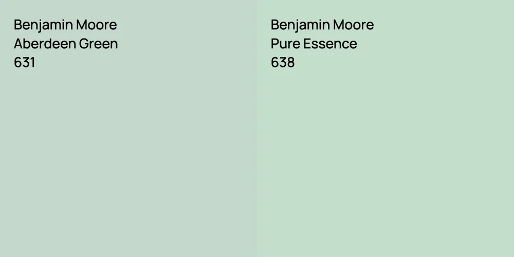 Benjamin Moore Aberdeen Green vs. Benjamin Moore Pure Essence