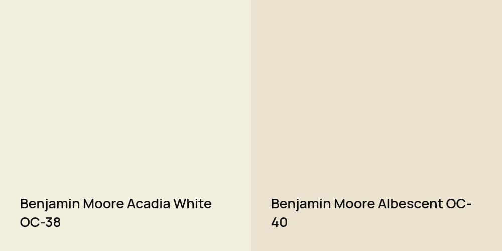 Benjamin Moore Acadia White vs. Benjamin Moore Albescent