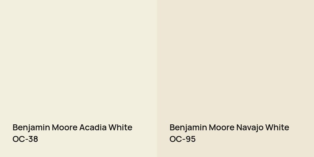 Benjamin Moore Acadia White vs. Benjamin Moore Navajo White