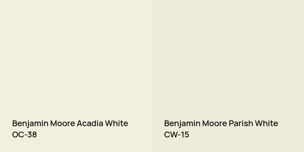 Benjamin Moore Acadia White vs. Benjamin Moore Parish White