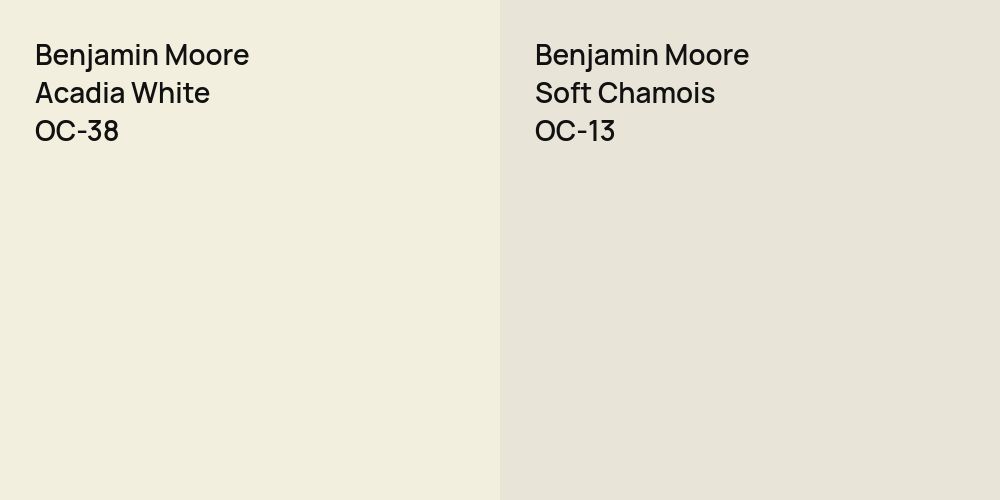 Benjamin Moore Acadia White vs. Benjamin Moore Soft Chamois