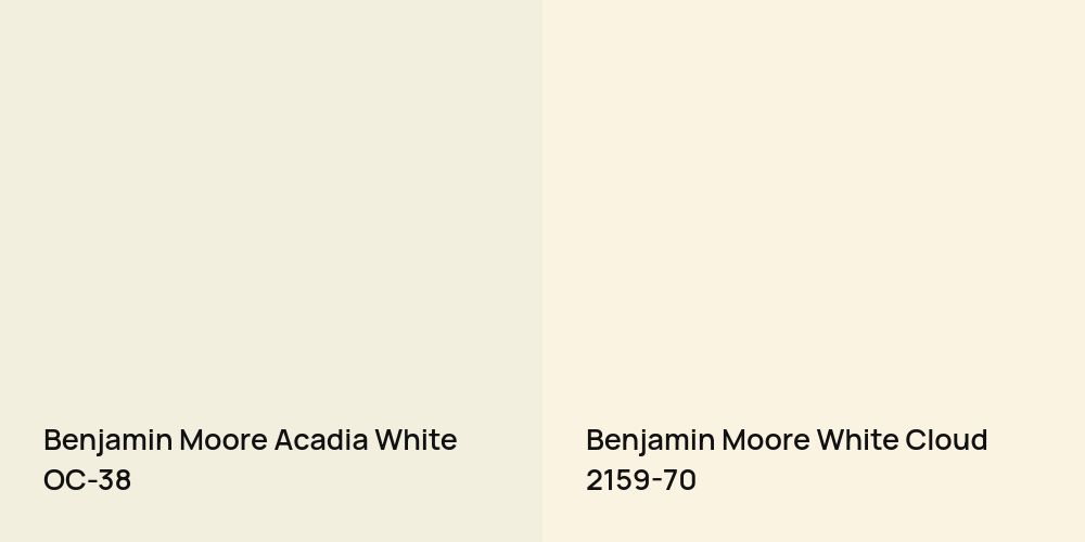 Benjamin Moore Acadia White vs. Benjamin Moore White Cloud