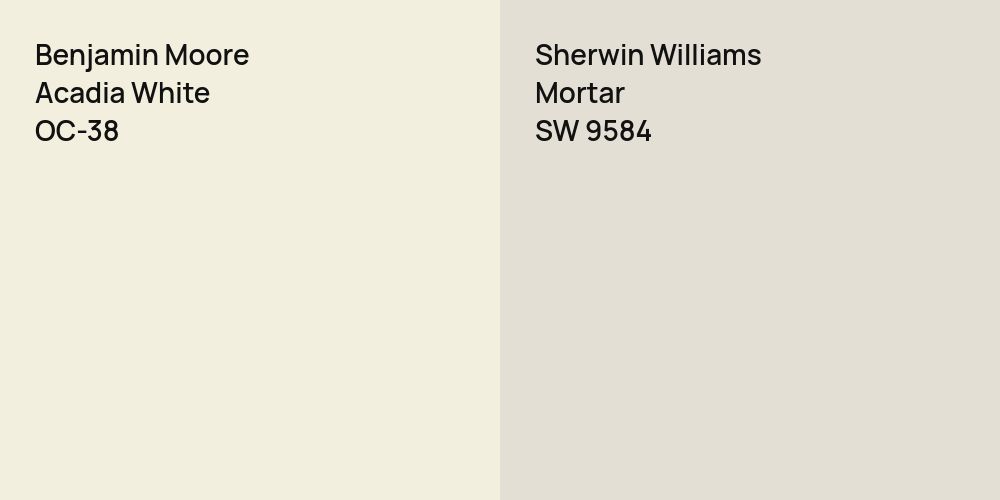 Benjamin Moore Acadia White vs. Sherwin Williams Mortar