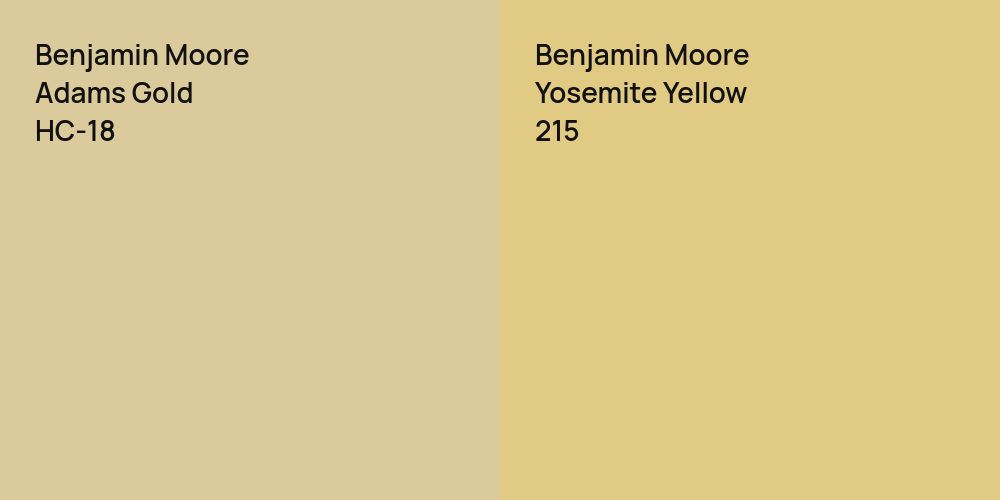 Benjamin Moore Adams Gold vs. Benjamin Moore Yosemite Yellow