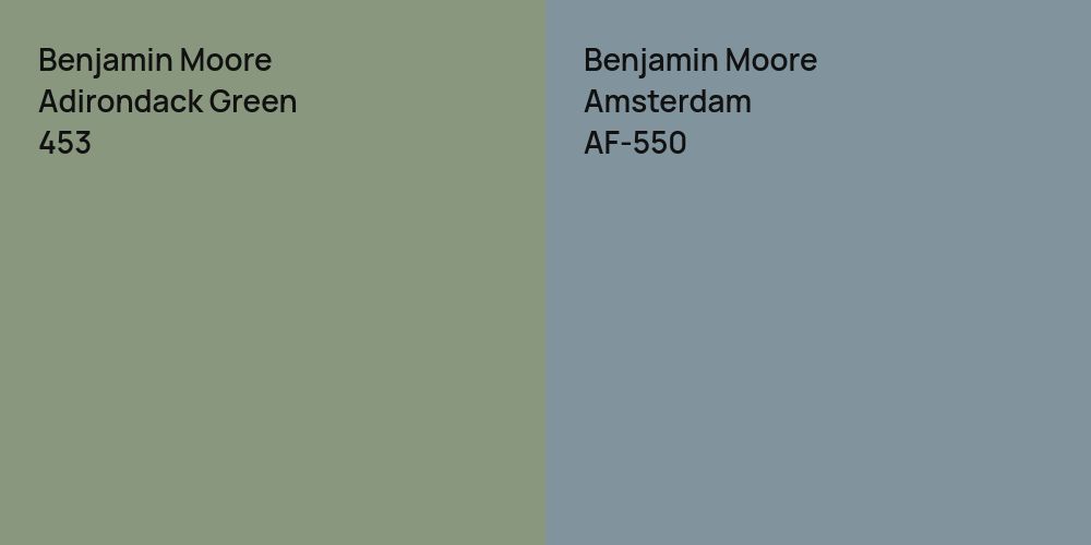 Benjamin Moore Adirondack Green vs. Benjamin Moore Amsterdam