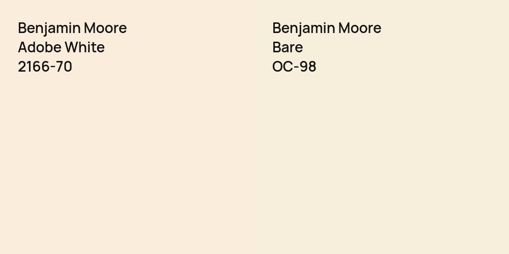 Benjamin Moore Adobe White vs. Benjamin Moore Bare