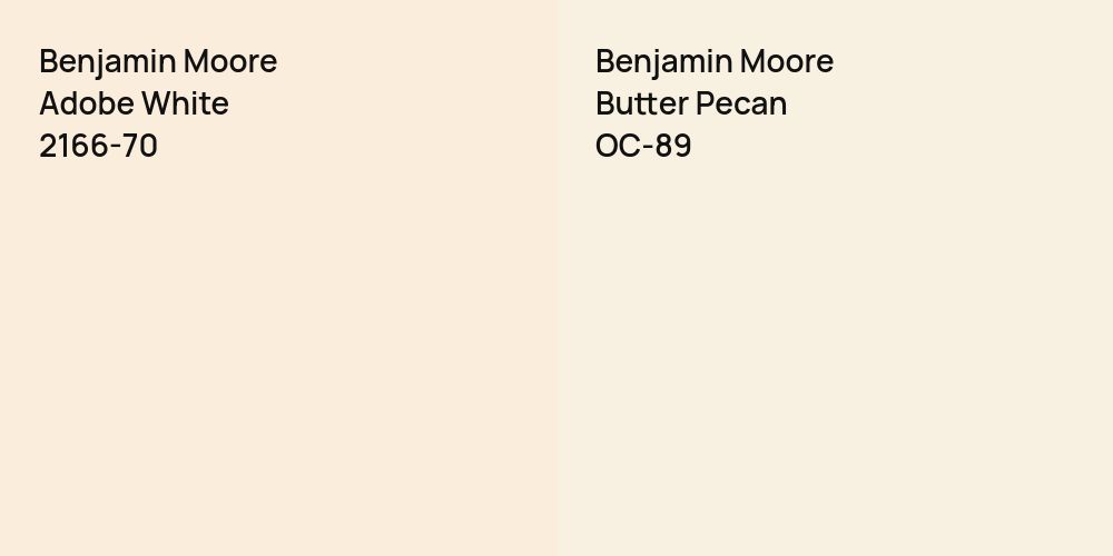 Benjamin Moore Adobe White vs. Benjamin Moore Butter Pecan