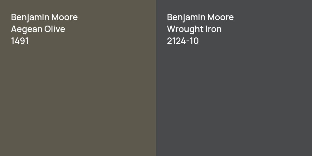 Benjamin Moore Aegean Olive vs. Benjamin Moore Wrought Iron