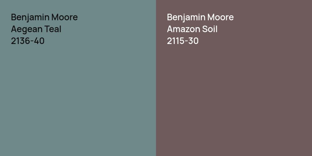 Benjamin Moore Aegean Teal vs. Benjamin Moore Amazon Soil