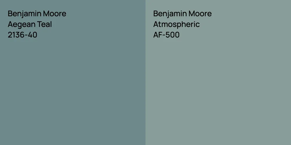 Benjamin Moore Aegean Teal vs. Benjamin Moore Atmospheric