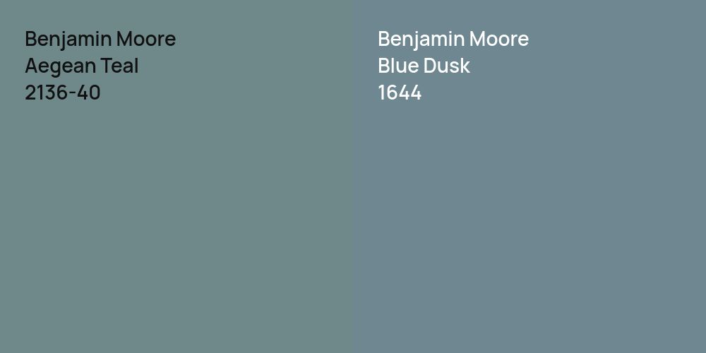 Benjamin Moore Aegean Teal vs. Benjamin Moore Blue Dusk