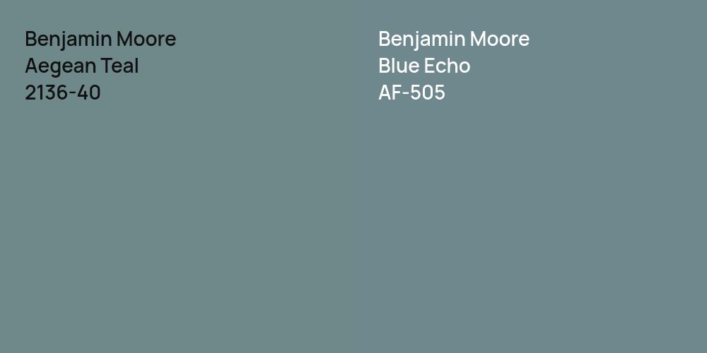 Benjamin Moore Aegean Teal vs. Benjamin Moore Blue Echo