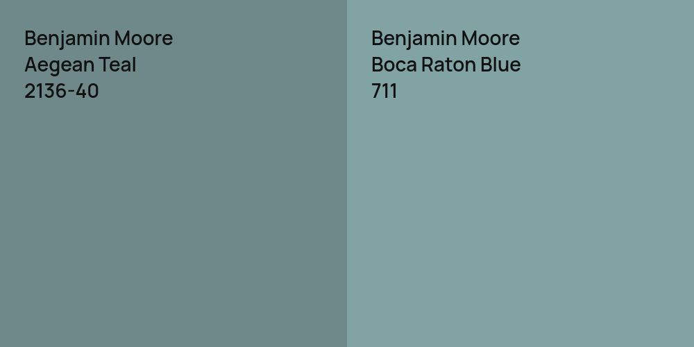 Benjamin Moore Aegean Teal vs. Benjamin Moore Boca Raton Blue