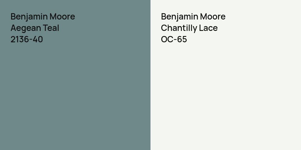 Benjamin Moore Aegean Teal vs. Benjamin Moore Chantilly Lace