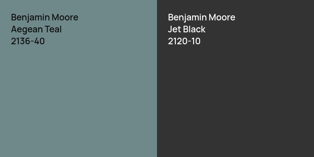 Benjamin Moore Aegean Teal vs. Benjamin Moore Jet Black