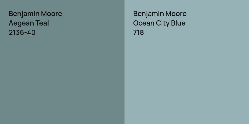 Benjamin Moore Aegean Teal vs. Benjamin Moore Ocean City Blue