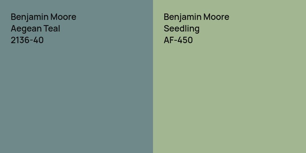 Benjamin Moore Aegean Teal vs. Benjamin Moore Seedling