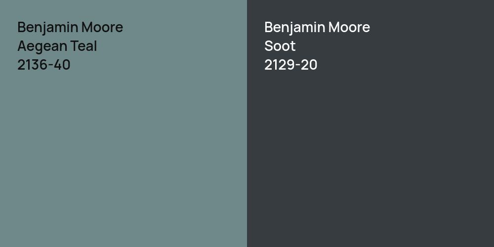 Benjamin Moore Aegean Teal vs. Benjamin Moore Soot